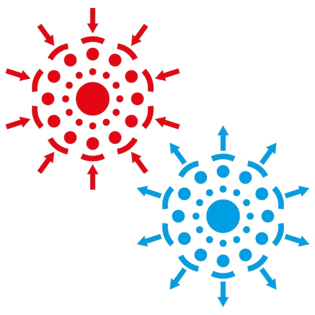 Directional flow diagram Red and blue concept Abstract connection vector Circular dynamic structure