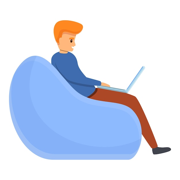 Director de arte en icono de frijol Caricatura de director de arte en ícono vectorial de frijoles para diseño web aislado en fondo blanco