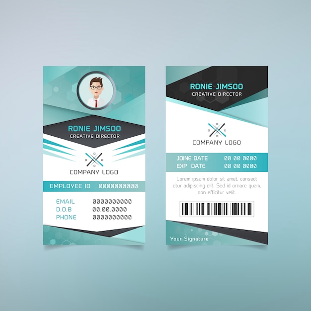 Vector director creativo diseño de tarjeta de identificación