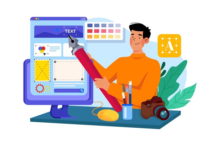 Vector los directores de arte diseñan elementos visuales de campañas publicitarias, incluidos diseños y gráficos.