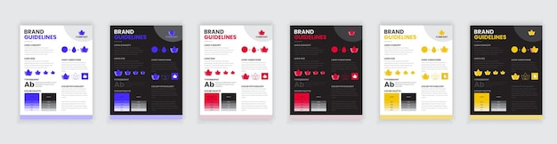 Directrices de la marca DIN A4 Conjunto de diseño de carteles, estilo simple y diseño moderno Estilo de la marca