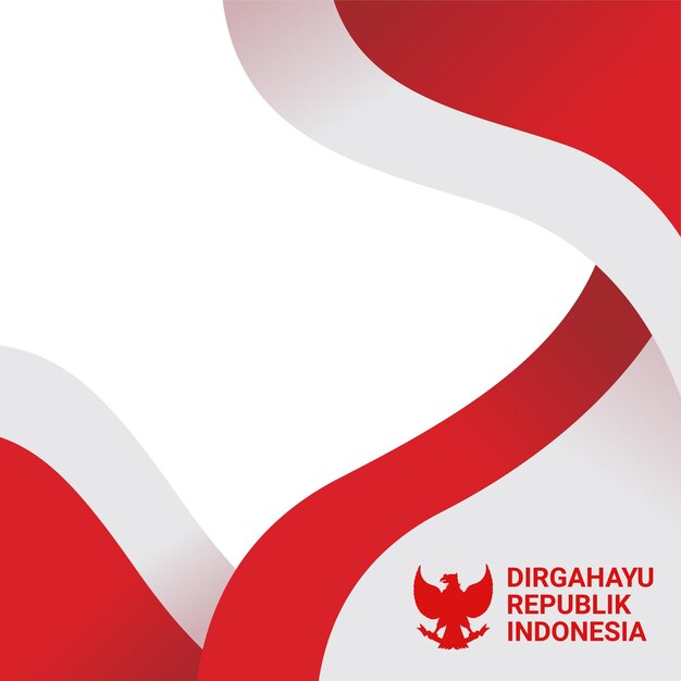 Dirgahayu Indonesia Día de la Independencia Twibbon Banner concepto - ilustración de plantilla vectorial