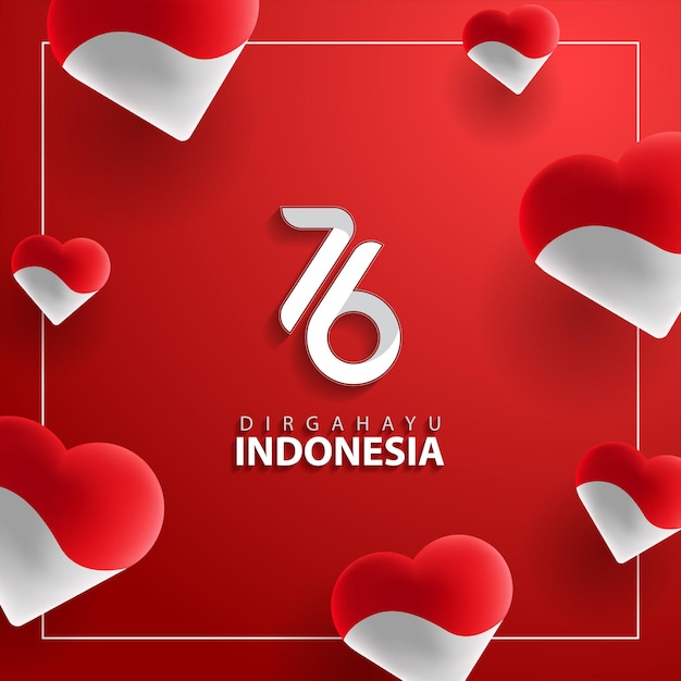 Dirgahayu indonesia o longevidad indonesia para el saludo del día de la independencia de indonesia 76 año fondo de banner de indonesia