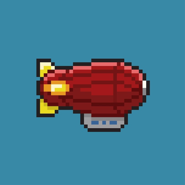 dirigible en estilo pixel art.