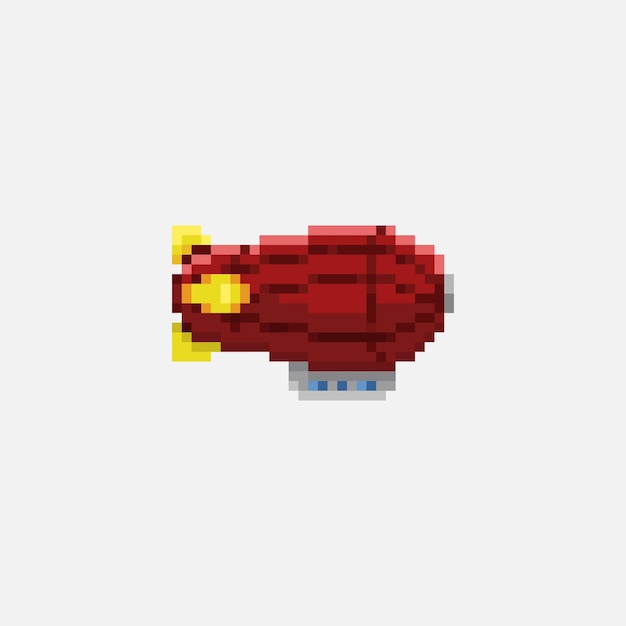 dirigible en estilo pixel art.