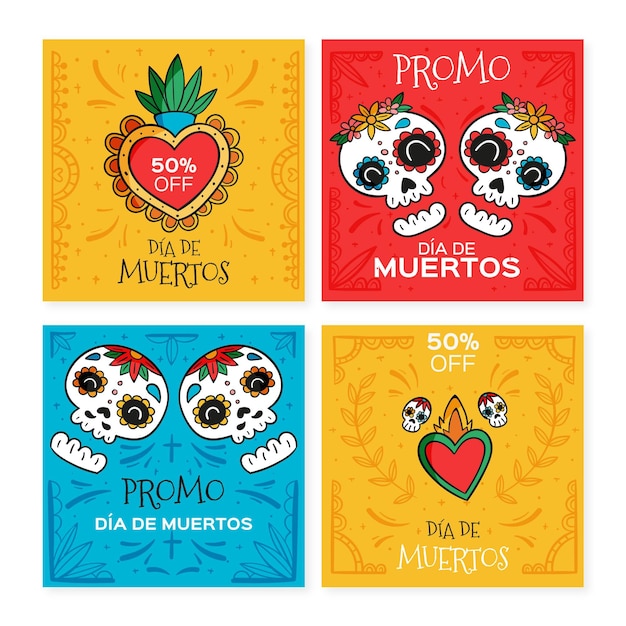 Dis de muertos instagram post set