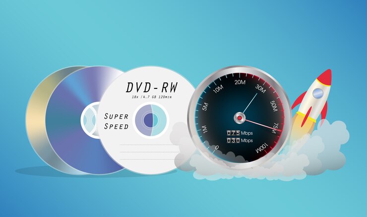 Vector disco dvd con velocímetro