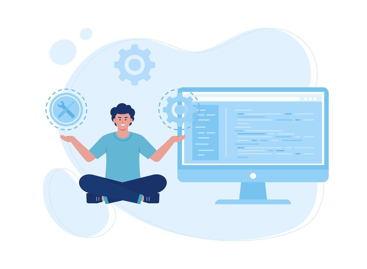Vector disco en la nube de la base de datos en línea e información en la pantalla del monitor concepto de tendencia ilustración plana