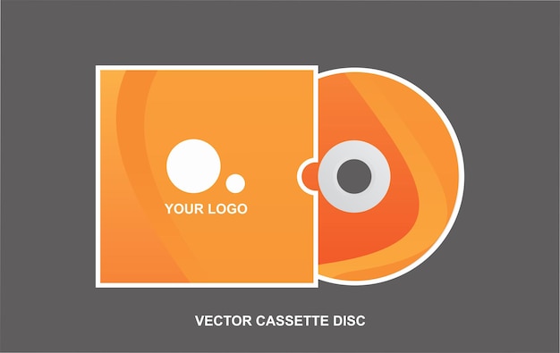Un disco vectorial naranja con el logotipo de su logotipo.