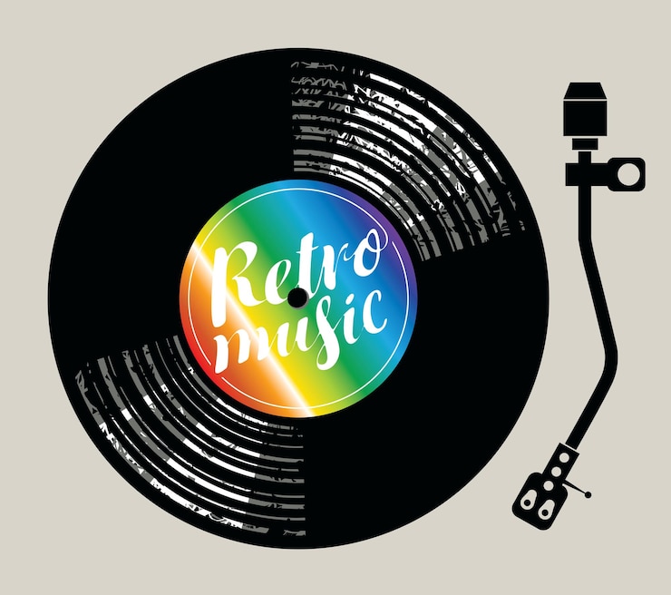 Vector disco de vinilo música retro