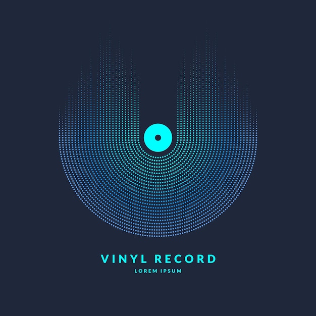 Disco de vinilo Póster de la onda de sonido Ilustración vectorial