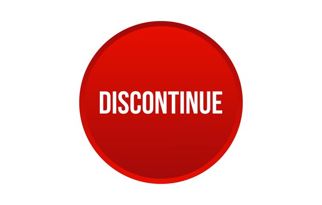 Discontinuar la ilustración de banner vectorial rojo aislado en fondo blanco