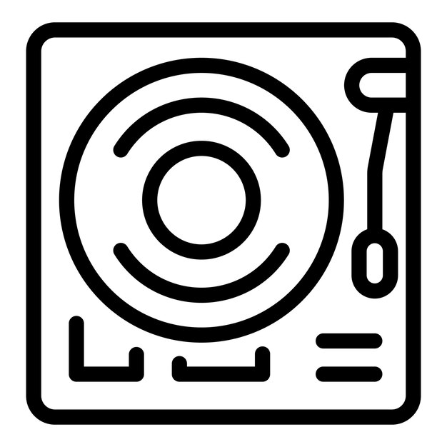 Discos giratorios de DJ que reproducen discos de vinilo con aguja para mezclar música