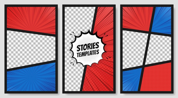 Discurso cómico burbujas. Elementos de página de cómic. Colección de efectos de nubes cómicas. Ilustración de diseño gráfico vectorial