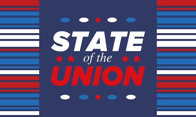Discurso sobre el Estado de la Unión Presidente de los Estados Unidos Ilustración del vector de discurso