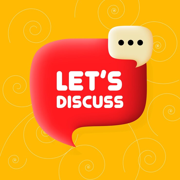 Vector discutamos la burbuja del habla con el texto discutamos el concepto de negocio ilustración 3d fondo espiral icono de línea vectorial para negocios y publicidad