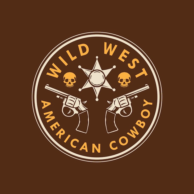 DISEÑO DE LOGO WILD WEST AMERICAN COWBOY