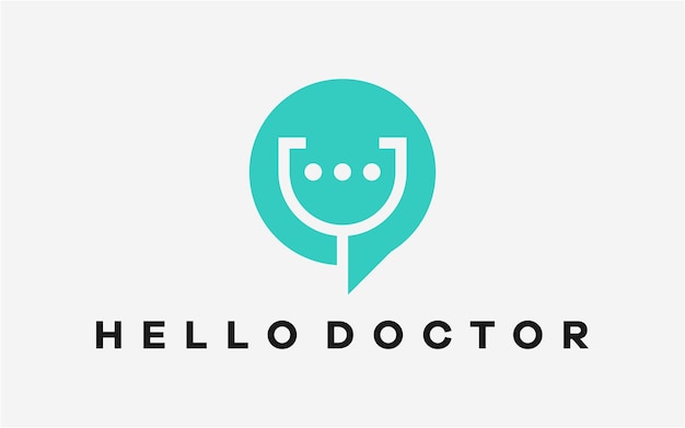 DISEÑO DE LOGOTIPO ESTETOSCOPIO CON CHAT SOCIAL TALK