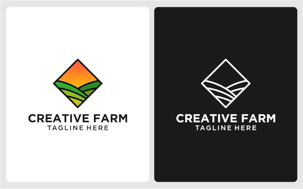 DISEÑO DE LOGOTIPO DE GRANJA CREATIVA LÍNEA SIMPLE MODERNO 3