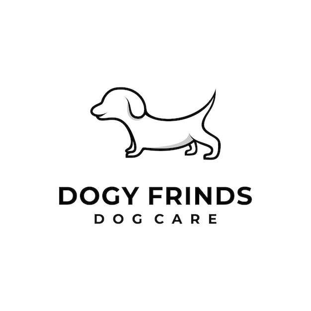 DISEÑO DE LOGOTIPO DE PERRO CON CONTORNO