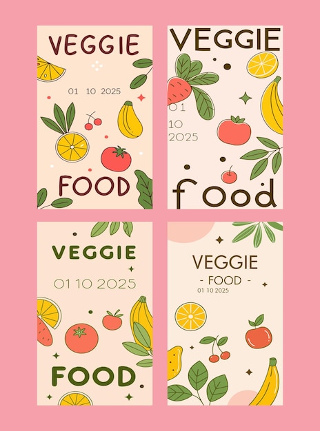 Diseña historias de día vegetariano planas para Instagram