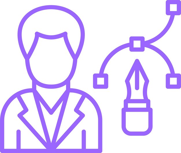 Diseñador de diseño vectorial Estilo de icono masculino