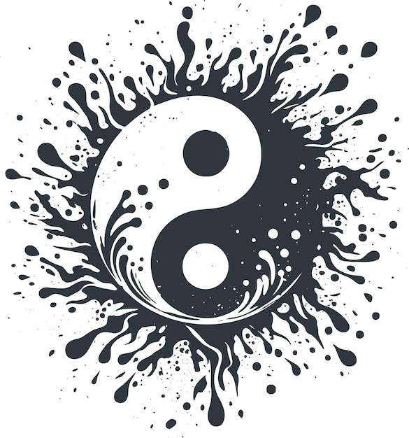 Diseñador estilizado símbolo vectorial Yin Yang