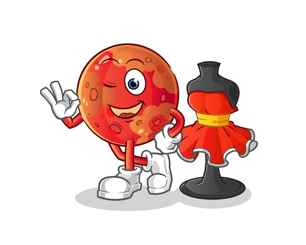 Diseñador de moda de Mars. personaje animado