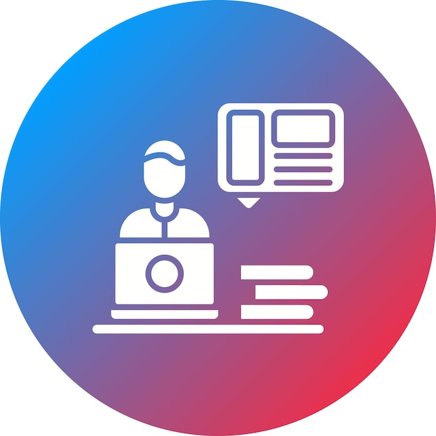 Diseñador web Imagen vectorial de icono masculino Se puede usar para negocios basados en el hogar