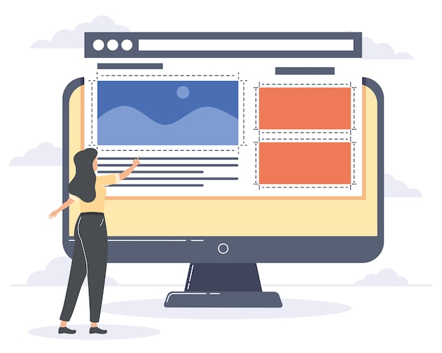 Diseñadora web femenina con escritorio