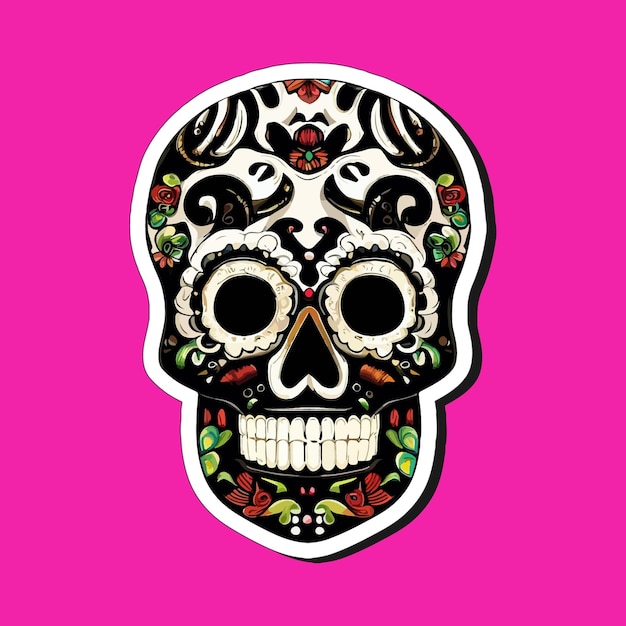 Vector diseñan pegatinas de calaveras mexicanas para celebrar el día de muertos