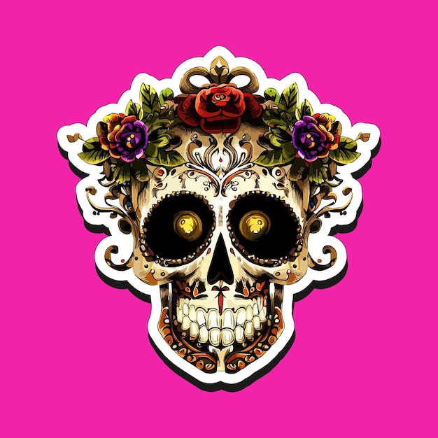 Diseñan pegatinas de calaveras mexicanas para celebrar el día de muertos