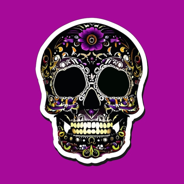 Vector diseñan pegatinas de calaveras mexicanas para celebrar el día de muertos