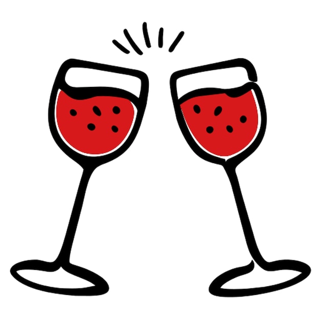 diseñar un clip art de contorno con vasos que sonan o un brindis para representar el estado de ánimo de celebración
