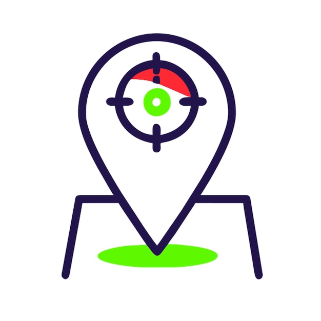 diseñar un icono para una aplicación de navegación con una brújula y un icono de alfiler de mapa