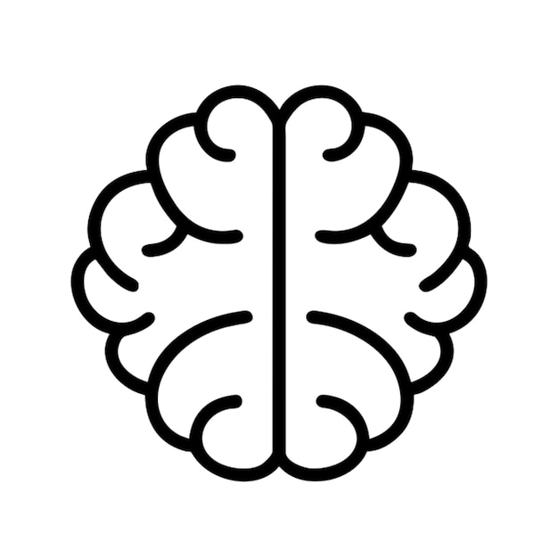 diseñar un icono de contorno cerebral con un patrón de placa de circuito incorporado en su icono de silueta