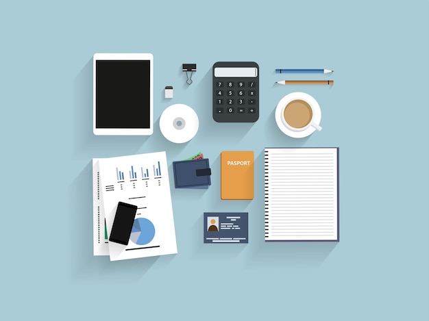 diseñar iconos de datos vectoriales en color elementos de flujo de trabajo elementos de negocio cosas y equipos de oficina