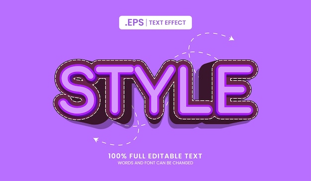 Diseñar una ilustración vectorial de texto de estilo de efecto de texto editable.