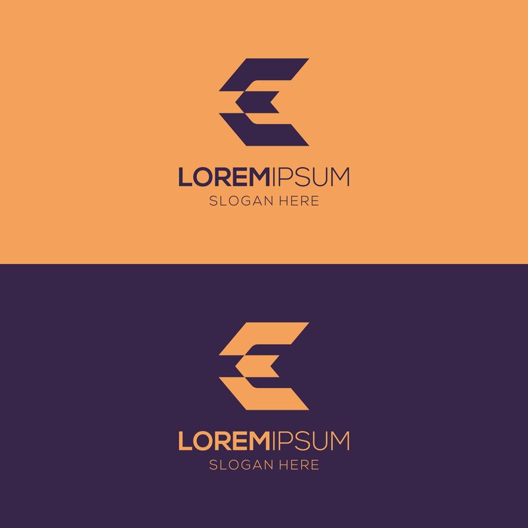 Vector diseñar un logotipo geométrico distintivo para una letra e moderna de la empresa
