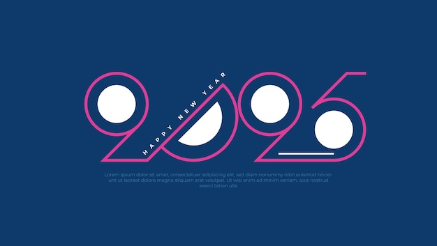Diseñar el texto del logotipo feliz año nuevo 2025
