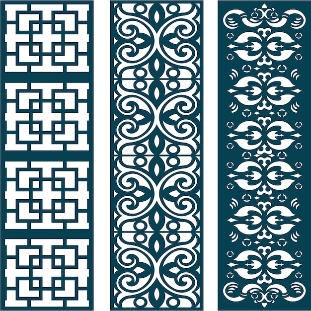 Diseño de 3 conjuntos para jali, láser, CNC, gráfico.
