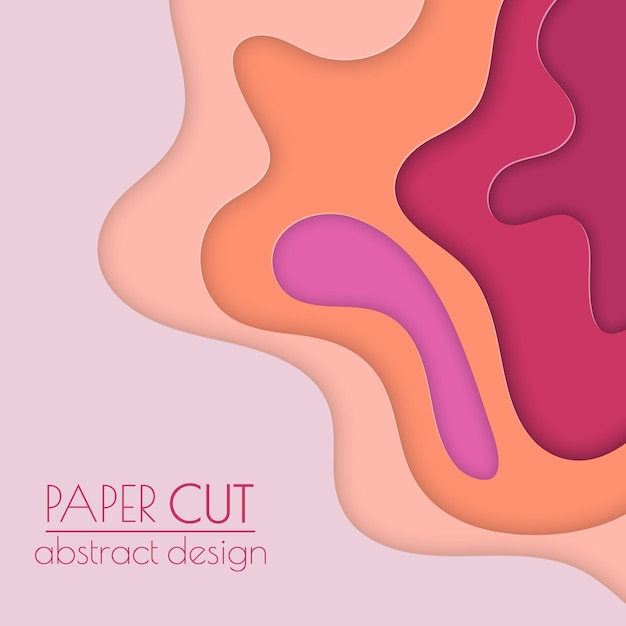Diseño 3d del folleto de portada al estilo de papel cortado Las formas suaves abstractas crean el efecto de profundidad y espacio Fondo abstracto para el diseño creativo y la idea creativa