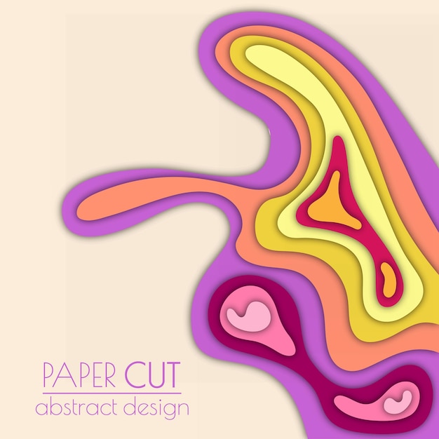 Diseño 3D del folleto de la portada del estandarte al estilo de papel cortado Formas suaves abstractas crean el efecto de elevación multicapa Fondo abstracto para diseño creativo e idea creativa