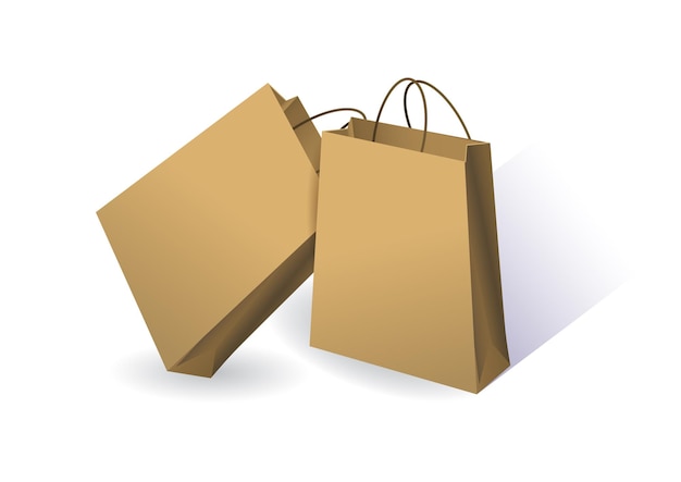 diseño 3D de maqueta de bolsa de papel de cartón
