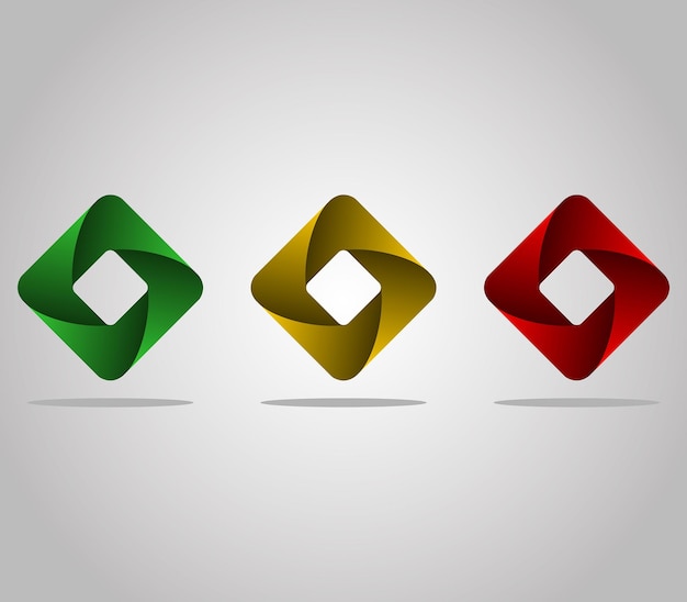 Diseño 3D de la marca de logotipo abstracto