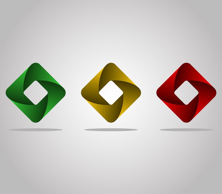Diseño 3D de la marca de logotipo abstracto