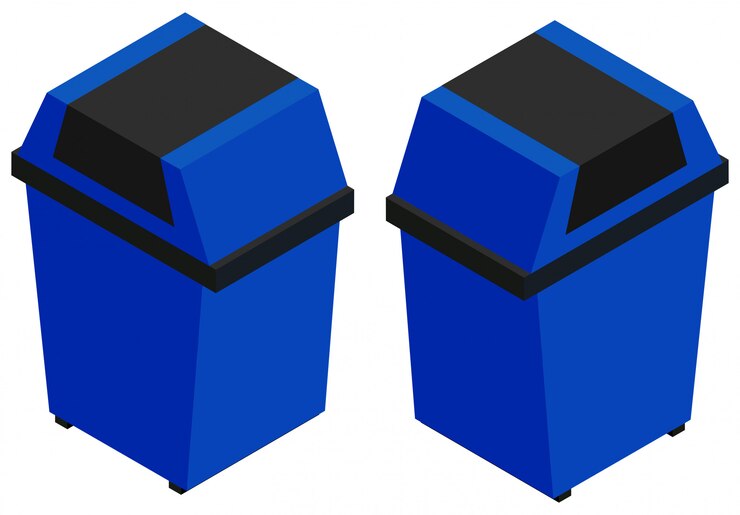 Vector diseño 3d para papelera azul