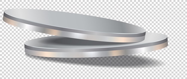 Diseño 3D de podio de pedestal abstracto en fondo transparente Concepto de soporte vacío mínimo Forma 3D para presentar productos Exposición de exhibición de publicidad cosmética Promoción geométrica vectorial