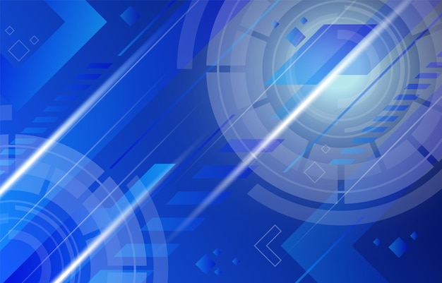 un diseño abstracto azul con un fondo azul con un círculo blanco y azul