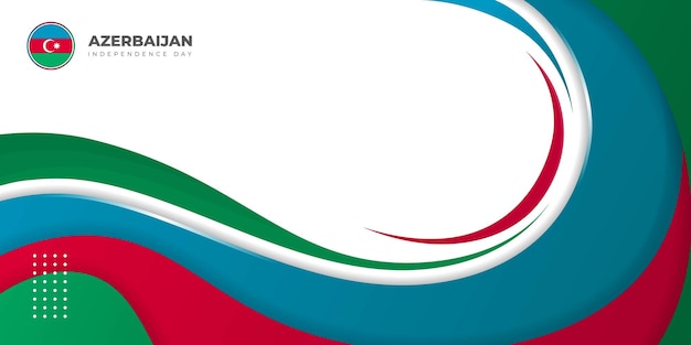 Diseño abstracto azul rojo y verde con fondo blanco para el diseño del día de la independencia de azerbaiyán